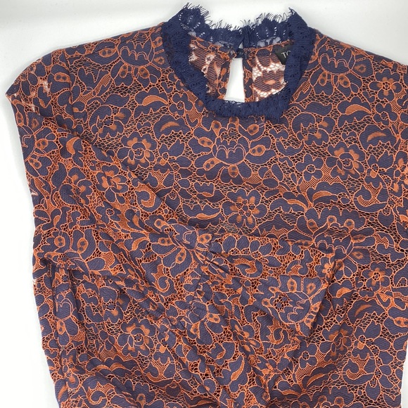 Topshop Navy/Orange Lace Dress - Picture 5 of 6